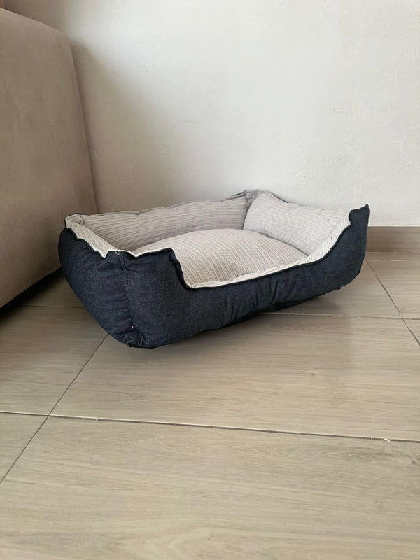 Cama Rectangular de jean y Corderoy