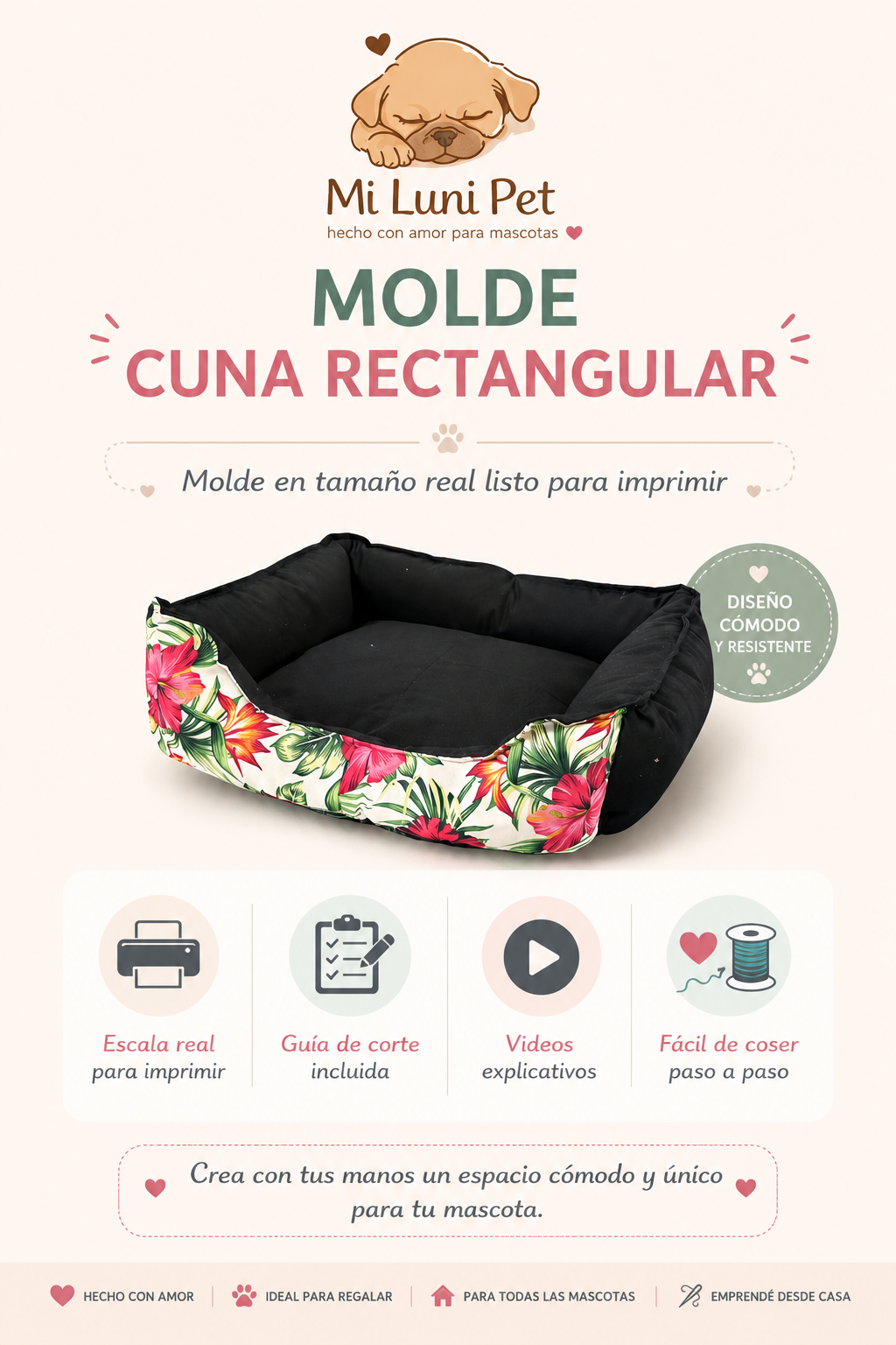 EBOOK DE CUNA RECTANGULAR CON MOLDES LISTOS PARA IMPRIMIR